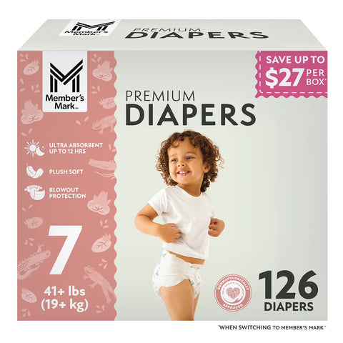 Member's Mark Premium Baby Diapers - Size 7 - 126 Count