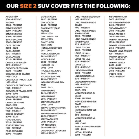 Budge Ultra SUV Cover – UV & Dirt Protection, Size U-2: 210" L x 68" W x 60" H