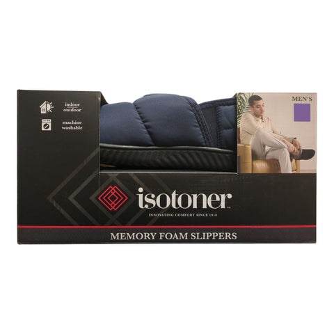 XL - Isotoner Men's Classic Comfort Indoor/Outdoor Hoodback Slippers