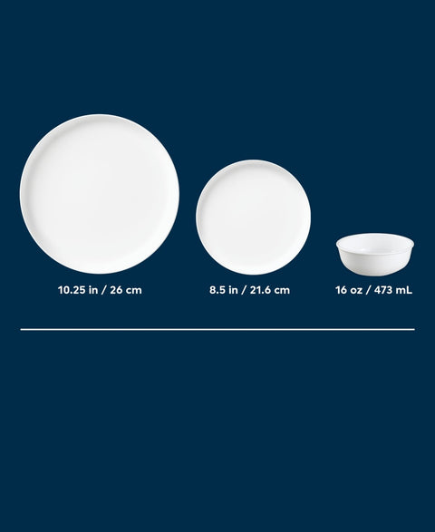 Corelle Modern Rounds 12-Pc. Dinnerware Set, Service for 4 - White
