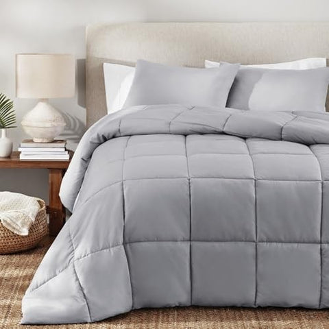 Member's Mark 3-Piece Down Alternative Comforter Set, King (Soft Silver)