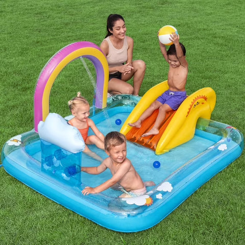 Bestway H2OGO! Inflatable Water Play Center with Slide & Sprinkler Arch, Multi