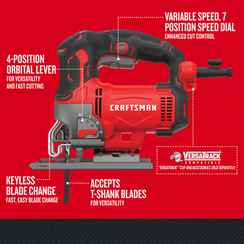 CRAFTSMAN 6 Amp Corded Jig Saw, Tool Only