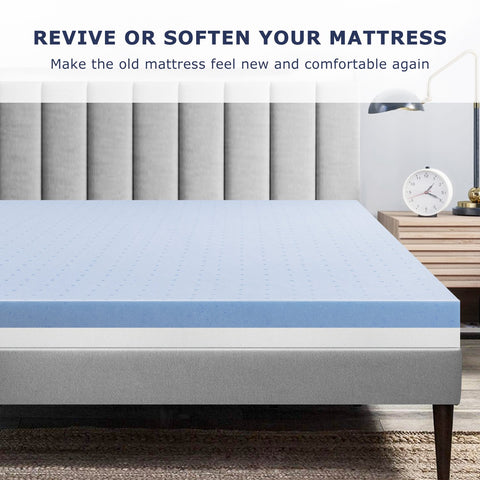 Bedstory 3" Gel Memory Foam Mattress Topper - King -Open box