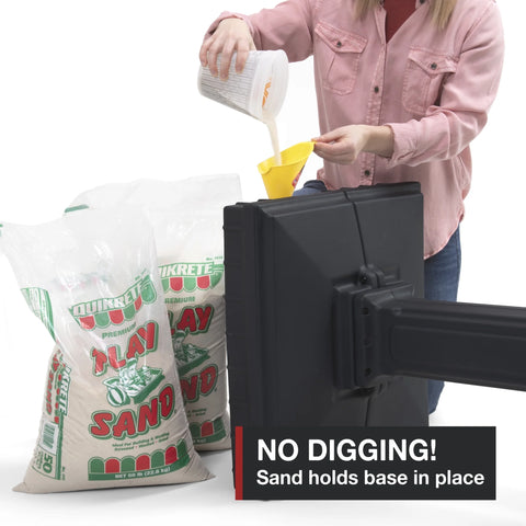 Simplay3 Dig Free Easy Up Classic Plastic Mailbox in Black, Rust Resistant