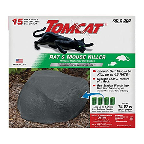 Tomcat Rockscape Bait Station and Bait Blocks for Mice and Rats 1 Pack
