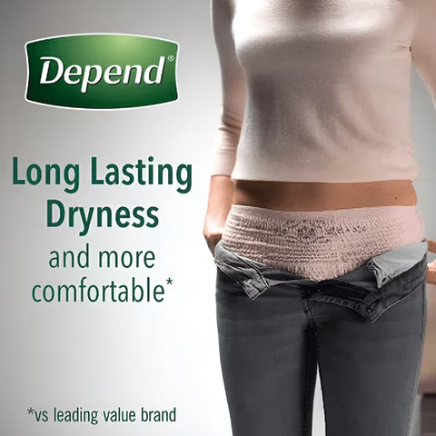 Depend Fresh Protection Adult Incontinence Underwear for Women, Small - Blush, 92 ct.