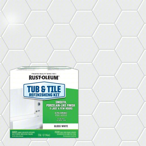 Rust-Oleum Tub and Tile Refreshing Kit, White Epoxy Acrylic, 1 Qt