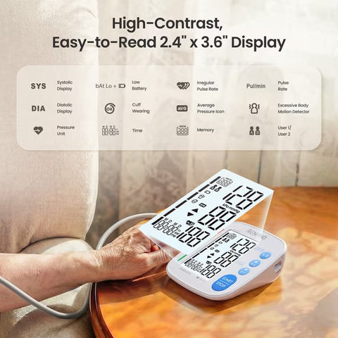 RENPHO Upper Arm Blood Pressure Monitor for Home Use with 9-17" & 16-21" XL Cuffs, 2x199 Reading Memory, LCD Display