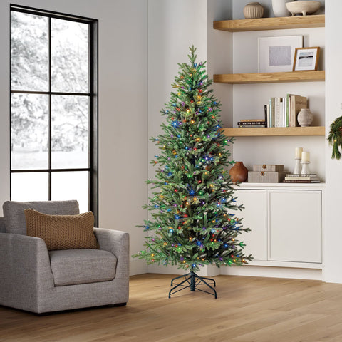 Member's Mark Pre-Lit Artificial Slim Linden Fir Christmas Tree