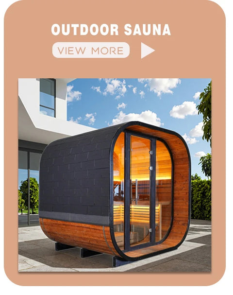 Square Spruce Home Sauna – Panoramic Glass Wall & Stainless Steel Heater