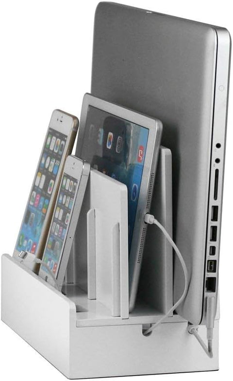 G.U.S. Multi-Device Charging Station Dock & Organizer - Multiple Finishes Available. for Laptops, Tablets, and Phones - Strong Build | High Gloss White - Open Box
