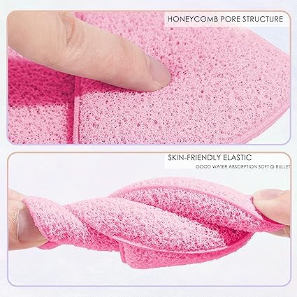 Pink Facial Sponge, 6 packs of 2