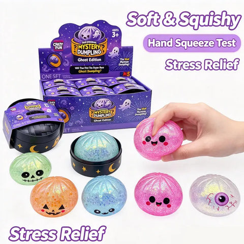 Halloween Ghost Dumpling Glitter Squishy Blind Box 12 Piece Set