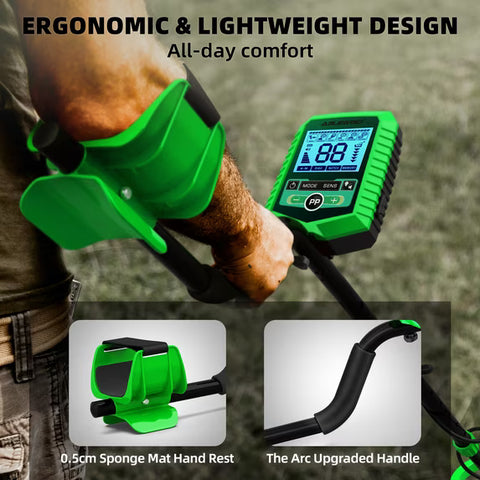 ABLEGRID Rechargeable Metal Detector – LCD Display, 5 Modes, 10" Waterproof Coil