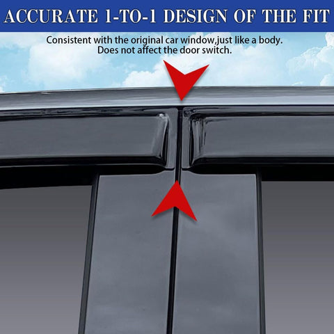 Window Visors Rain Guards for Ford F150 SuperCrew 2009 2010 2011 2012 2013 2014 Accessories, Wind Deflectors Vent Shades for Ford F150
