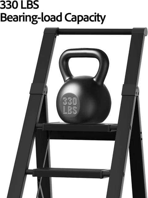 5 Step Ladder Foldable, Lightweight Aluminum Step Stool