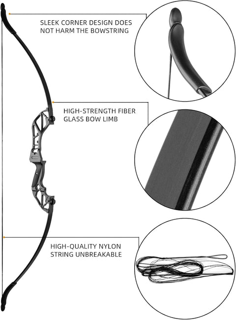 53" Archery Recurve Bow and Arrow for Adults/Beginners, Right Hand