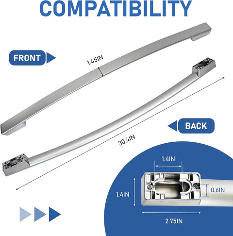 WR12X36386 Refrigerator Freezer Handle Stainless Steel Replacement for GE