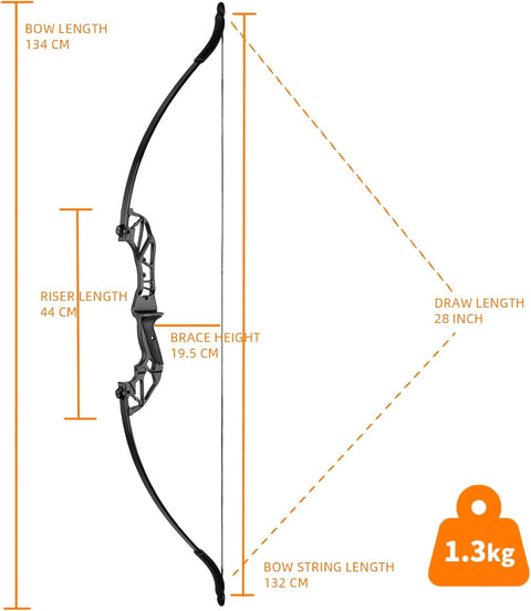 53" Archery Recurve Bow and Arrow for Adults/Beginners, Right Hand