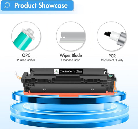 HP 202A 202X Toner Cartridges 4-Pack – CF500A CF500X Compatible with HP M281fdw (Black, Cyan, Magenta, Yellow)