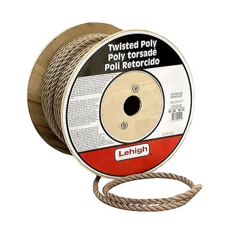 Lehigh Koch Twisted Polypropylene Rope – Brown, 5/8" x 100 Ft.