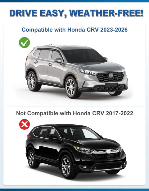 Tape-on Window Visors Rain Guards for Honda CR-V CRV 2023 2024 2025 2026