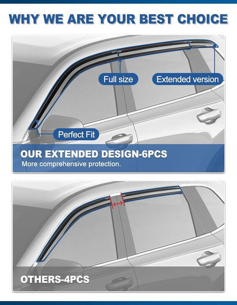 Tape-on Window Visors Rain Guards for Honda CR-V CRV 2023 2024 2025 2026