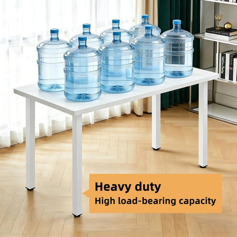 QLLY 28 inch Square Adjustable Metal Table Legs, Sturdy Heavy Duty Furniture Legs with Leveling Feet, Set of 4, White for Workbench, Industrial Desk and Custom DIY Furniture