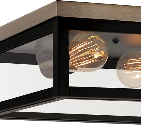 Globe Electric Verona Ceiling Light, 5.12 in. H x 13 in. W x 13 in. L - Dark Bronze