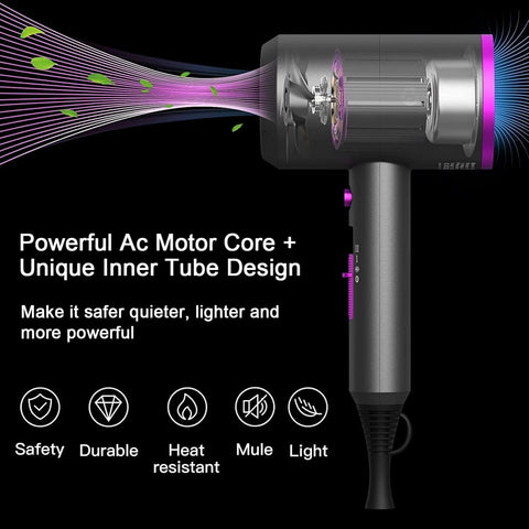 NEXPORE Professional Ionic Hair Dryer, 1800W Fast Drying Low Noise Blow Dryer with 2 Concentrator Nozzles & Diffuser
