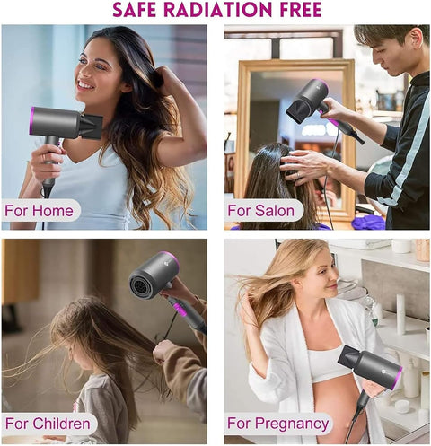 NEXPORE Professional Ionic Hair Dryer, 1800W Fast Drying Low Noise Blow Dryer with 2 Concentrator Nozzles & Diffuser
