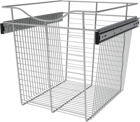 Rev-A-Shelf Chrome 18" Wire Pullout Basket for 20" Deep Closet, 18" H