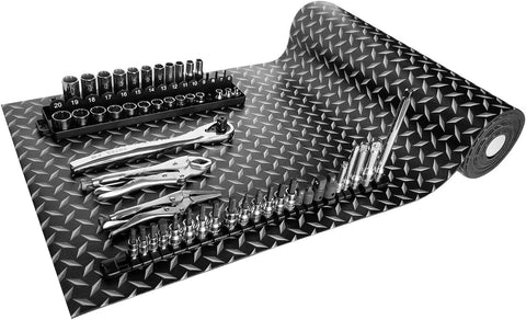 Mod-Liners Printed Tool Box Liner – Diamond Plate design | 18 Inches Wide x 18 Feet Long