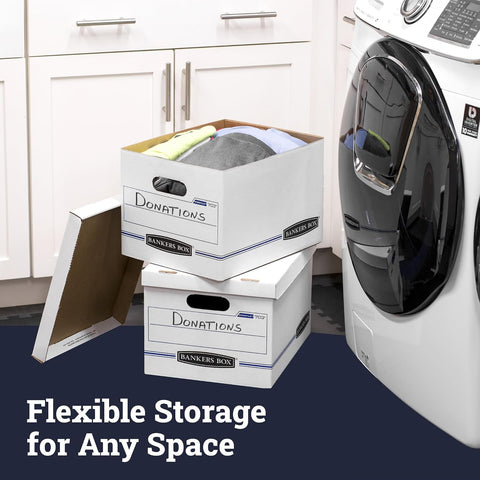 Bankers Box Stor/File Standard-Duty Storage Boxes with Lift-Off Lids, Letter/Legal, 10"x12"x15" - Case of 20
