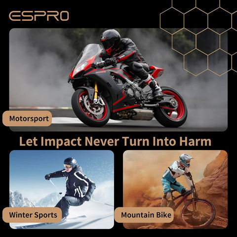 Espro 5-PC CE Level 2 Certified Armor Inserts Pad Motorcycle Protector for Jackets Pants Replacement Pads