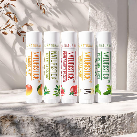 Naturistick Natural Beeswax Lip Balm – 5-Packs of 5