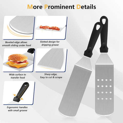 15-Piece Griddle Accessories Kit for Blackstone – Smash Burger Press, Spatula & Basting Cover