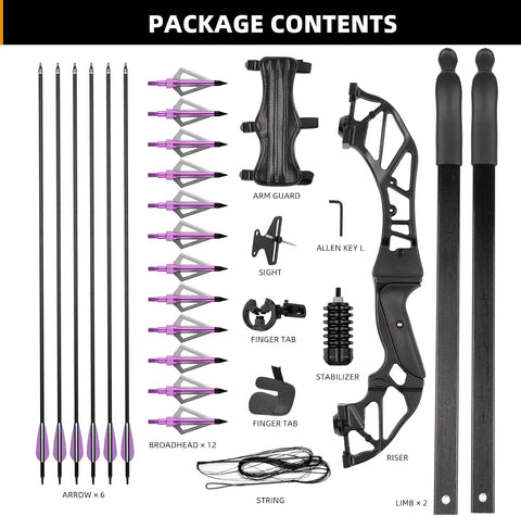 53" Archery Recurve Bow and Arrow for Adults/Beginners, Right Hand