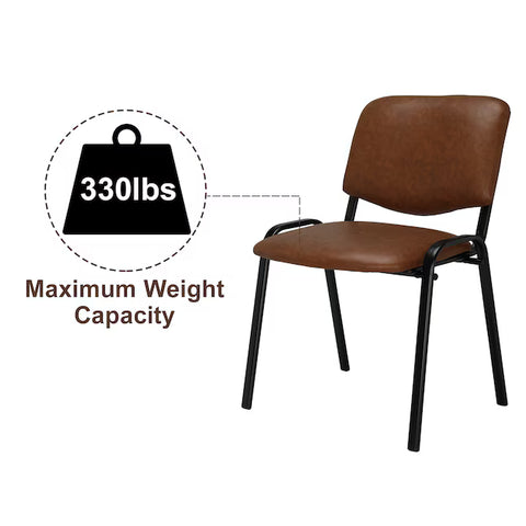VINGLI 5-pcs PU leather Stackable Waiting Room Chairs Rustic