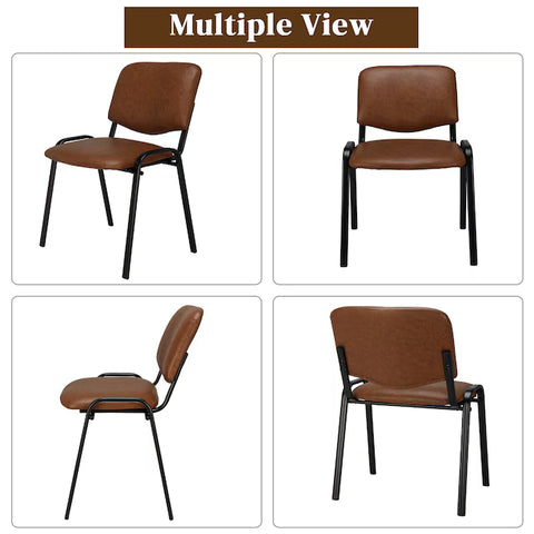 VINGLI 5-pcs PU leather Stackable Waiting Room Chairs Rustic