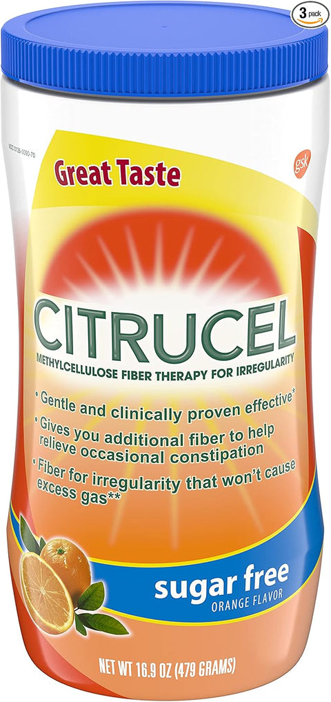 Citrucel powder, BB 5/2026 - 3 pack of- 16.9 oz Canisters