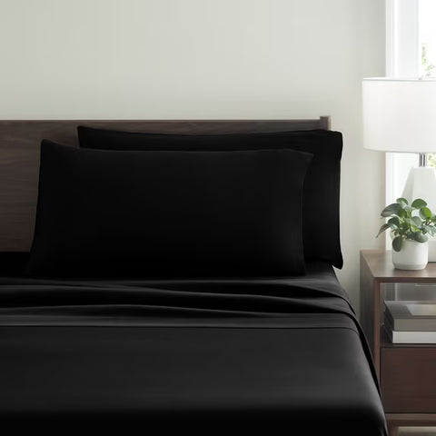 Allswell 4-Piece Soft & Silky Serenity 100% TENCEL™ Bed Sheets Set Rich Black Queen
