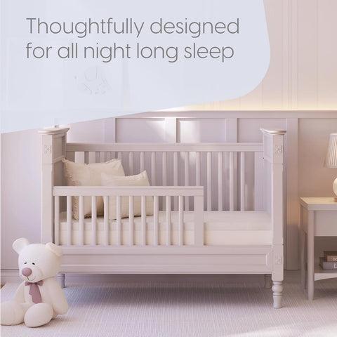 Milliard 2-Inch Ventilated Memory Foam Crib and Toddler Bed Mattress Topper with Removable Waterproof 65-Percent Cotton Non-Slip Cover - 52" x 27" x 2" White