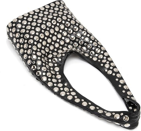 Studded Hobo Bag Y2k Rivets Bucket Purse for Women Studded Shoulder Bag, Trendy Purse, Small Tote Handbag