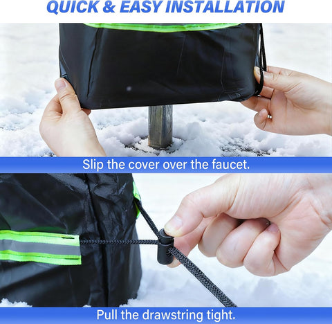 Bonviee Outdoor Faucet Covers for Winter – Insulated Freeze Protection, 35"H x 15"W (2-Pack)