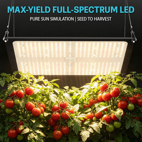 4x4 Complete Grow Tent Kit with LED Grow Light and Fan Filter, 48"x48"x80" 1680D Mylar Indoor Grow Tent System with AG1000 100W Full Spectrum Light, 4 Inch 2-in-1 Carbon Filter Fan, Silver Ducting