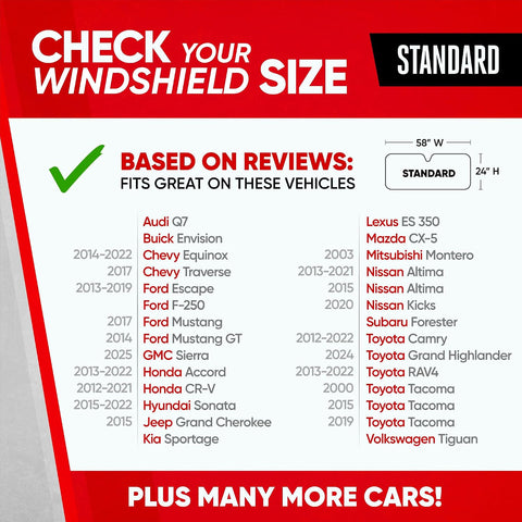 Motor Trend Accordion Gray Car Windshield Sun Shade - Car Sun Visor Sun Shade for Windshield - Window Shades for SUV & Truck - Dash Cover Sun Protection Window Shade Accessories - 58" x 24"