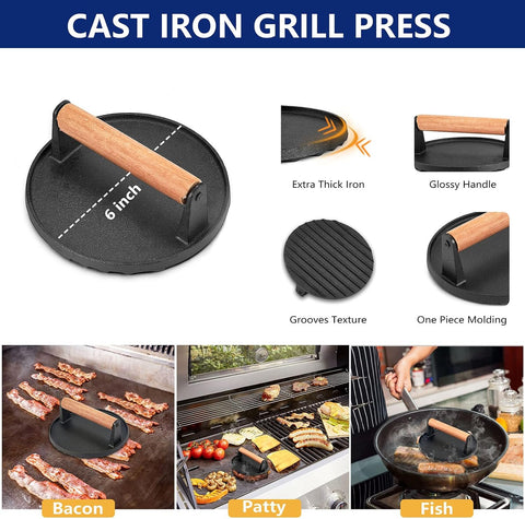 15-Piece Griddle Accessories Kit for Blackstone – Smash Burger Press, Spatula & Basting Cover