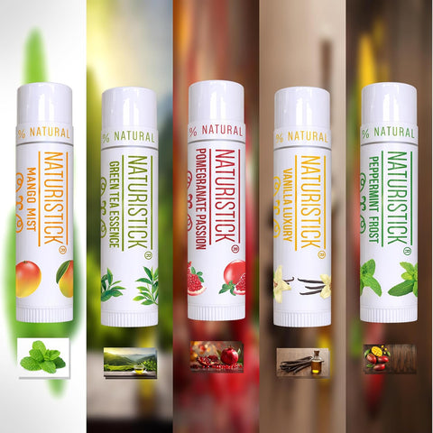 Naturistick Natural Beeswax Lip Balm – 5-Packs of 5
